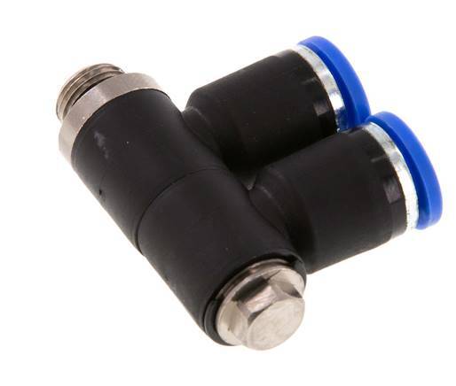Racor rápido de 2 vías de 8 mm x G1/8'' con rosca macho Latón/PA 66 NBR Giratorio