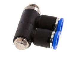 Racor rápido de 2 vías de 8 mm x G1/8'' con rosca macho Latón/PA 66 NBR Giratorio