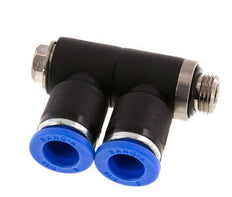 Racor rápido de 2 vías de 8 mm x G1/8'' con rosca macho Latón/PA 66 NBR Giratorio