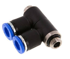 Racor rápido de 2 vías de 8 mm x G1/8'' con rosca macho Latón/PA 66 NBR Giratorio