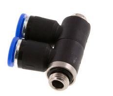 Racor rápido de 2 vías de 8 mm x G1/8'' con rosca macho Latón/PA 66 NBR Giratorio