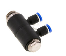 Racor rápido de 2 vías de 4mm x G1/4'' con rosca macho Latón/PA 66 NBR Giratorio