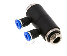 Racor rápido de 2 vías de 4mm x G1/4'' con rosca macho Latón/PA 66 NBR Giratorio