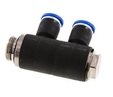 Racor rápido de 2 vías de 8 mm x G3/8'' con rosca macho Latón/PA 66 NBR Giratorio