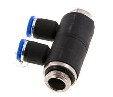 Racor rápido de 2 vías de 8 mm x G3/8'' con rosca macho Latón/PA 66 NBR Giratorio