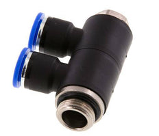 Racor rápido de 2 vías de 10 mm x G3/8'' con rosca macho Latón/PA 66 NBR Giratorio