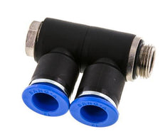 Racor rápido de 2 vías con rosca macho 12mm x G3/8'' Latón/PA 66 NBR Giratorio
