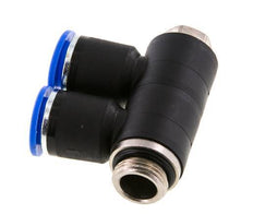 Racor rápido de 2 vías con rosca macho 12mm x G3/8'' Latón/PA 66 NBR Giratorio