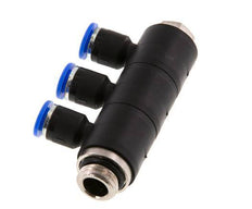 Racor rápido de 3 vías de 6 mm x G1/4'' con rosca macho Latón/PA 66 NBR Giratorio