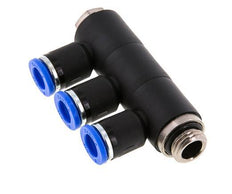 Racor rápido de 3 vías de 8 mm x G1/4'' con rosca macho Latón/PA 66 NBR Giratorio