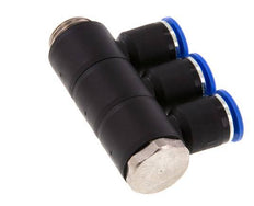 Racor rápido de 3 vías de 12 mm x G1/2'' con rosca macho Latón/PA 66 NBR Giratorio