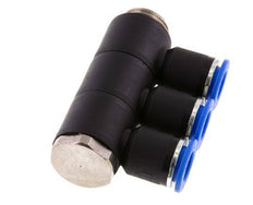 Racor rápido de 3 vías de 12 mm x G1/2'' con rosca macho Latón/PA 66 NBR Giratorio
