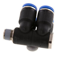 Racor rápido de 4 vías de 8 mm x R1/8'' con rosca macho Latón/PA 66 NBR Giratorio