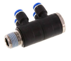 Racor rápido de 4 mm x R1/4'' con rosca macho Latón/PA 66 NBR giratorio