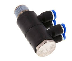 Racor rápido de 4 mm x R1/4'' con rosca macho Latón/PA 66 NBR giratorio
