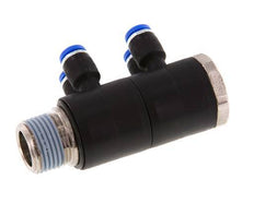 Racor rápido de 4 mm x R3/8'' con rosca macho Latón/PA 66 NBR giratorio