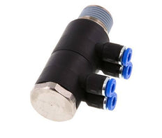 Racor rápido de 4 mm x R3/8'' con rosca macho Latón/PA 66 NBR giratorio