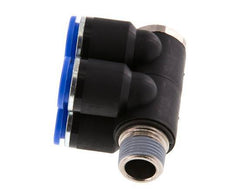 Racor rápido de 4 vías de 12 mm x R3/8'' con rosca macho Latón/PA 66 NBR Giratorio