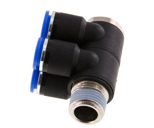 Racor rápido de 4 vías de 12 mm x R1/2'' con rosca macho Latón/PA 66 NBR Giratorio