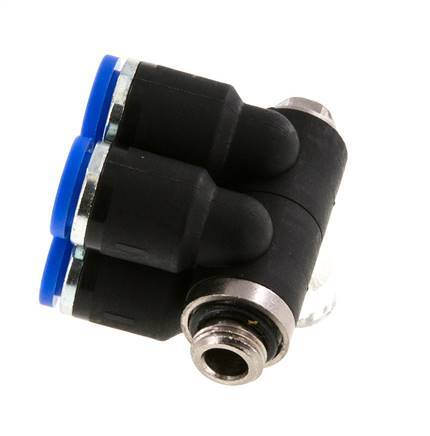 Racor rápido de 4 vías de 8 mm x G1/8'' con rosca macho Latón/PA 66 NBR Giratorio