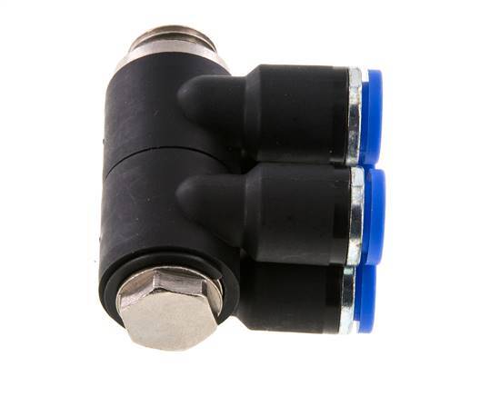 Racor rápido de 4 vías de 8 mm x G1/4'' con rosca macho Latón/PA 66 NBR Giratorio