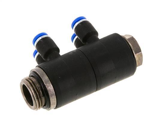 Racor de 4mm x G3/8'' con rosca macho Latón/PA 66 NBR Giratorio