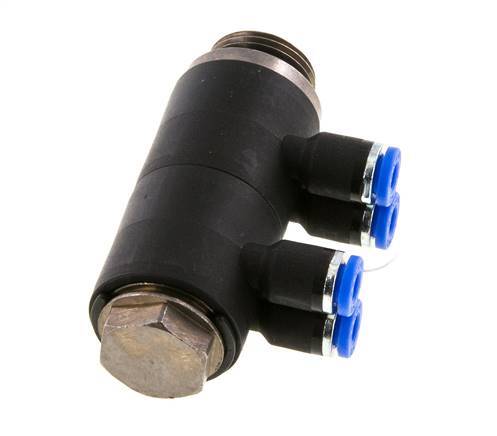 Racor de 4mm x G3/8'' con rosca macho Latón/PA 66 NBR Giratorio