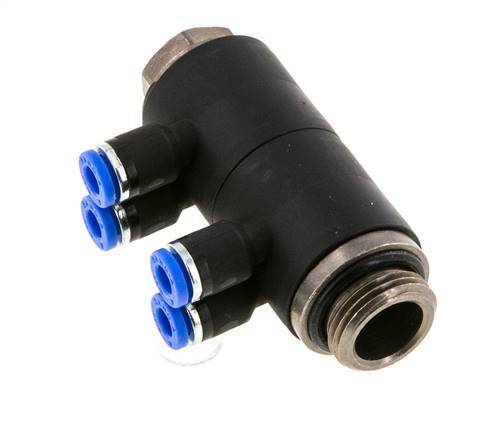 Racor de 4mm x G3/8'' con rosca macho Latón/PA 66 NBR Giratorio