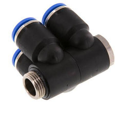 Racor rápido de 4 vías 12mm x G3/8'' con rosca macho Latón/PA 66 NBR Giratorio