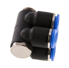 Racor rápido de 4 vías 12mm x G3/8'' con rosca macho Latón/PA 66 NBR Giratorio