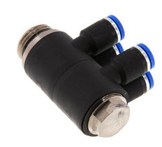 Racor rápido de 4 vías de 8 mm x G1/2'' con rosca macho Latón/PA 66 NBR Giratorio