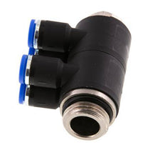 Racor rápido de 4 vías de 8 mm x G1/2'' con rosca macho Latón/PA 66 NBR Giratorio