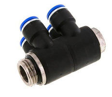 Racor rápido de 4 vías de 10 mm x G1/2'' con rosca macho Latón/PA 66 NBR Giratorio