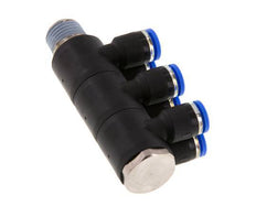Racor rápido de 6 mm x R1/4'' con rosca macho Latón/PA 66 NBR giratorio