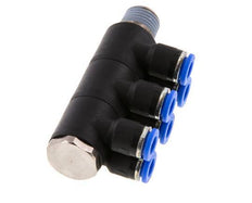 Racor rápido de 6 mm x R1/4'' con rosca macho Latón/PA 66 NBR giratorio