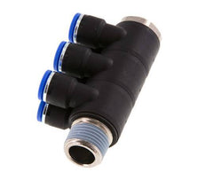 Racor rápido de 6 vías de 10mm x R1/2'' con rosca macho Latón/PA 66 NBR Giratorio