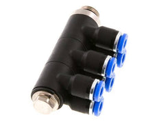 Racor rápido de 6 vías de 4 mm x G1/8'' con rosca macho Latón/PA 66 NBR Giratorio