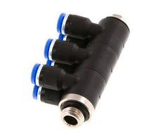 Racor rápido de 6 vías de 4 mm x G1/8'' con rosca macho Latón/PA 66 NBR Giratorio