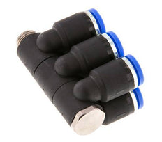 Racor rápido de 6 vías de 8 mm x G1/8'' con rosca macho Latón/PA 66 NBR Giratorio