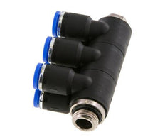 Racor rápido de 6 vías de 8 mm x G1/4'' con rosca macho Latón/PA 66 NBR Giratorio