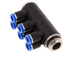 Racor rápido de 6 vías de 8 mm x G1/2'' con rosca macho Latón/PA 66 NBR Giratorio