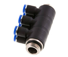 Racor rápido de 6 vías de 8 mm x G1/2'' con rosca macho Latón/PA 66 NBR Giratorio