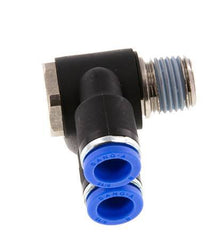 Codo doble de 90 grados de 8mm x R1/4'' con rosca macho Latón/PA 66 NBR Giratorio