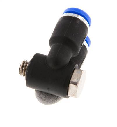 Codo doble de 90 grados de 4mm x M 5 con rosca macho latón/PA 66 NBR giratorio [2 piezas]