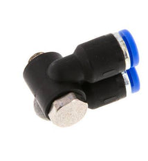 Codo doble de 90 grados de 4mm x M 5 con rosca macho latón/PA 66 NBR giratorio [2 piezas]