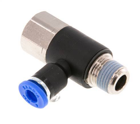 Racor de 4mm x R1/8'' con rosca macho-hembra latón/PA 66 NBR giratorio [2 piezas]