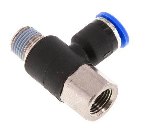 Racor de 6mm x R1/8'' con rosca macho-hembra latón/PA 66 NBR giratorio [2 piezas]