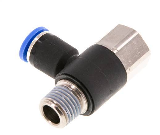 Racor de 8mm x R1/4'' con rosca macho-hembra latón/PA 66 NBR giratorio [2 piezas]