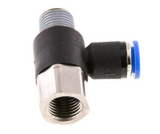 Racor de 8mm x R1/4'' con rosca macho-hembra latón/PA 66 NBR giratorio [2 piezas]