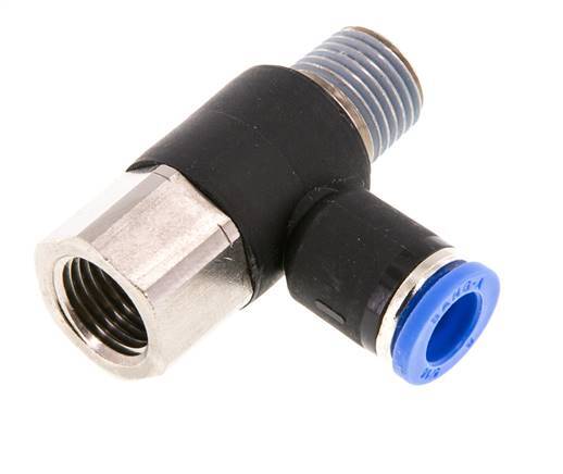 Racor de 8mm x R1/4'' con rosca macho-hembra latón/PA 66 NBR giratorio [2 piezas]